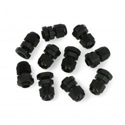 Hermetische Kabelverschraubung - M12-Gewinde - schwarz - 10 Stk.