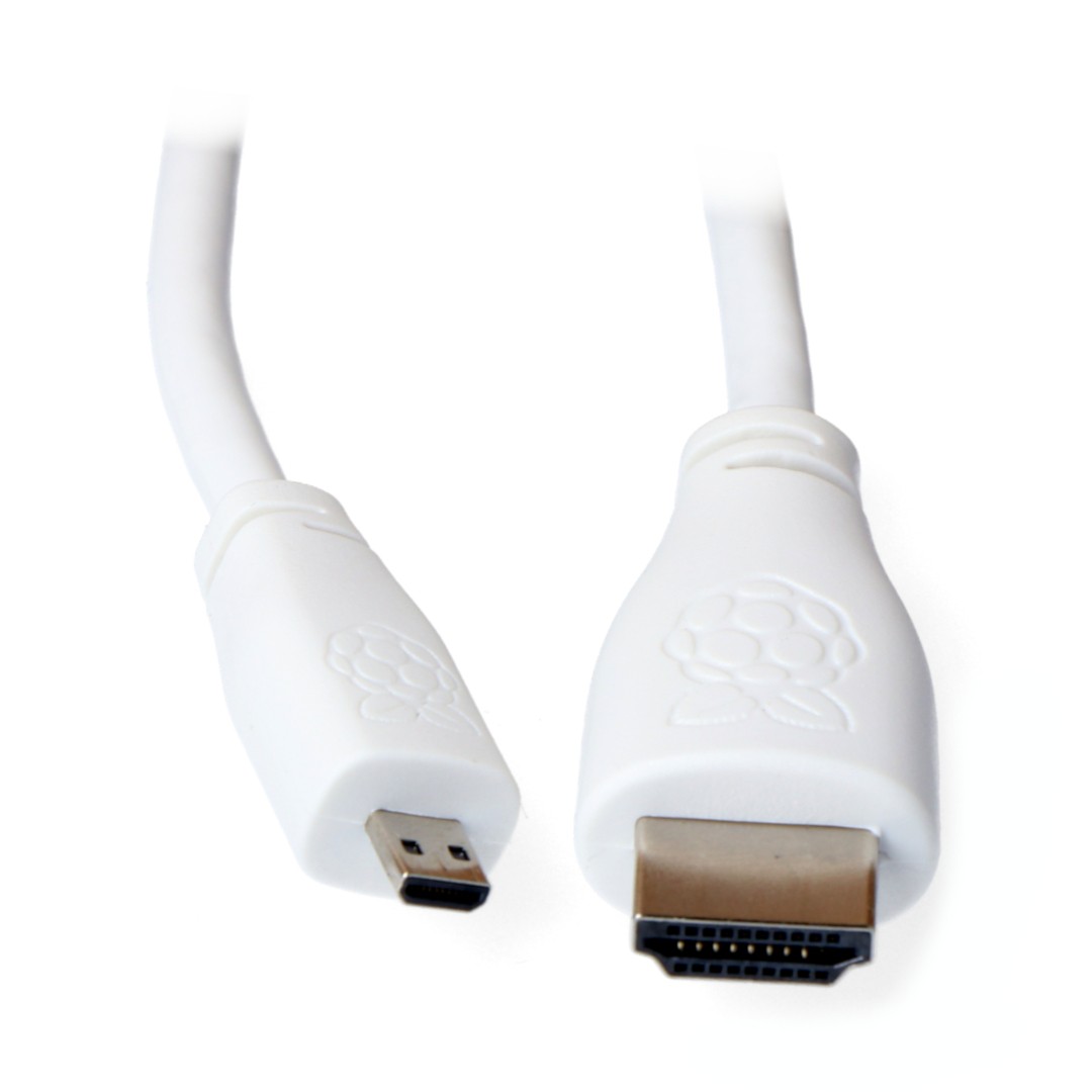 MicroHDMI - HDMI 2.0 Kabel - Original für Raspberry Pi 4/5 - 2m - weiß