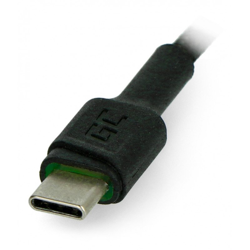 Green Cell Ray Quick Charge USB 2.0 Typ A - USB 2.0 Typ C Kabel mit  Hintergrundbeleuchtung - 1,2 m schwarz mit Geflecht