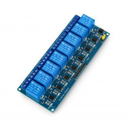 8-Kanal Relaismodul mit Optoisolation - 10A/250VAC Kontakte - 5V Spule - Blau