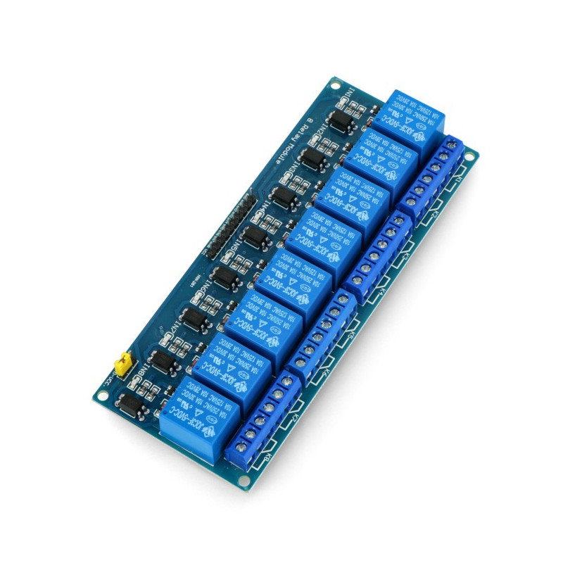 Achtkanaliges Relaismodul RM10 5V mit optoelektronischer Trennung 10A / 125VAC