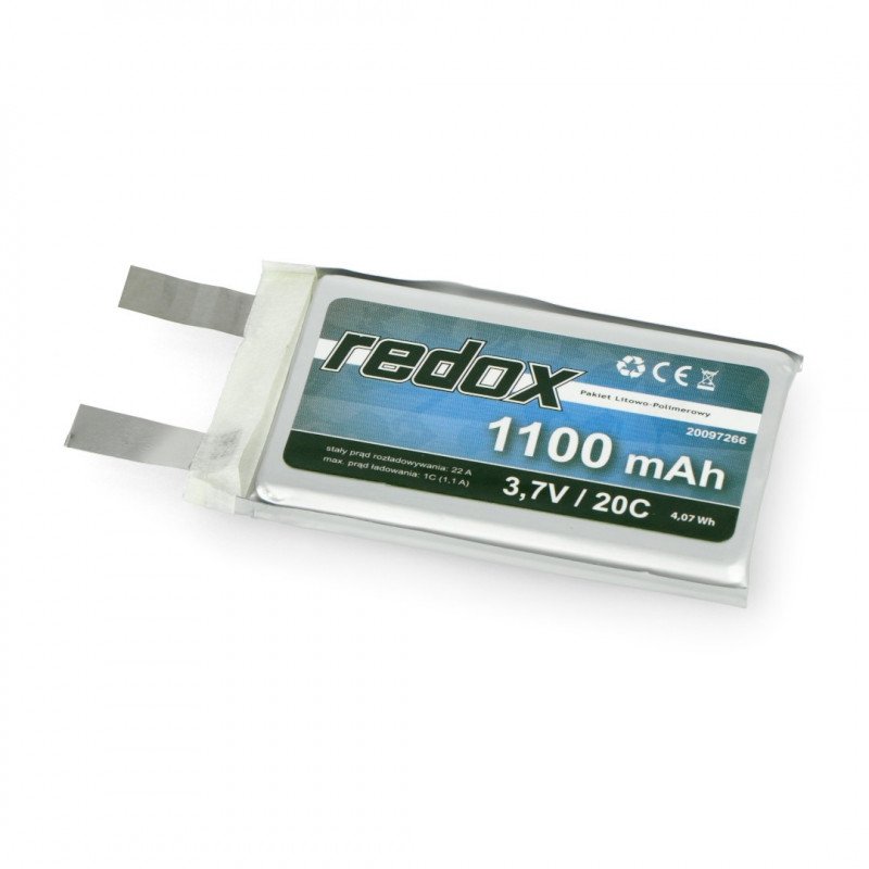 Li-Pol Redox 1100 mAh 3,7 V 20 C (ohne Anschlüsse)