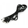 3in1 USB Kabel - Micro USB USB Typ C Lightning M-Life 1m - schwarz - zdjęcie 2