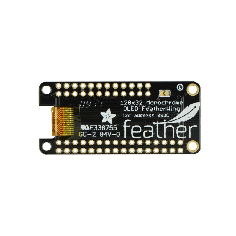Adafruit FeatherWing 128x32px OLED-Display – Overlay für Feather