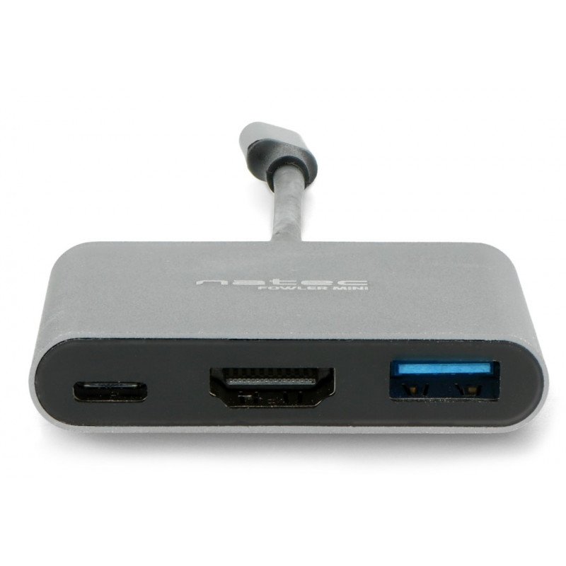 Hub - Multiport Natec Fowler Mini - USB-C PD HDMI - grau