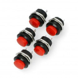 EIN-AUS-Schalter tastend, rund 250V / 3A - rot