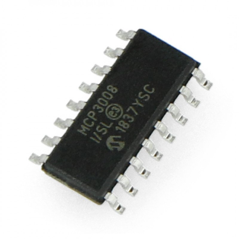 A / C-Konverter MCP3008-I / SL 10-Bit-8-Kanal-SPI - SMD