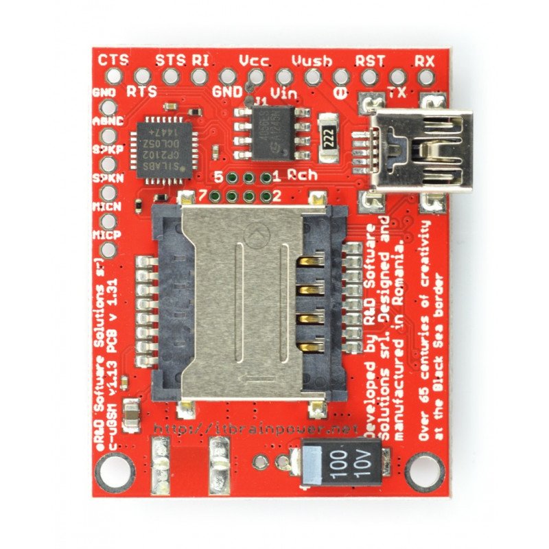 GSM GPRS Dual-SIM-Modul - c-uGSM μ-Shield v.1.13 - für Arduino und Raspberry Pi - u.FL-Anschluss