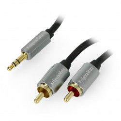 Kruger & Matz Klinke 3,5 mm - 2x RCA schwarz - 3 m Kabel