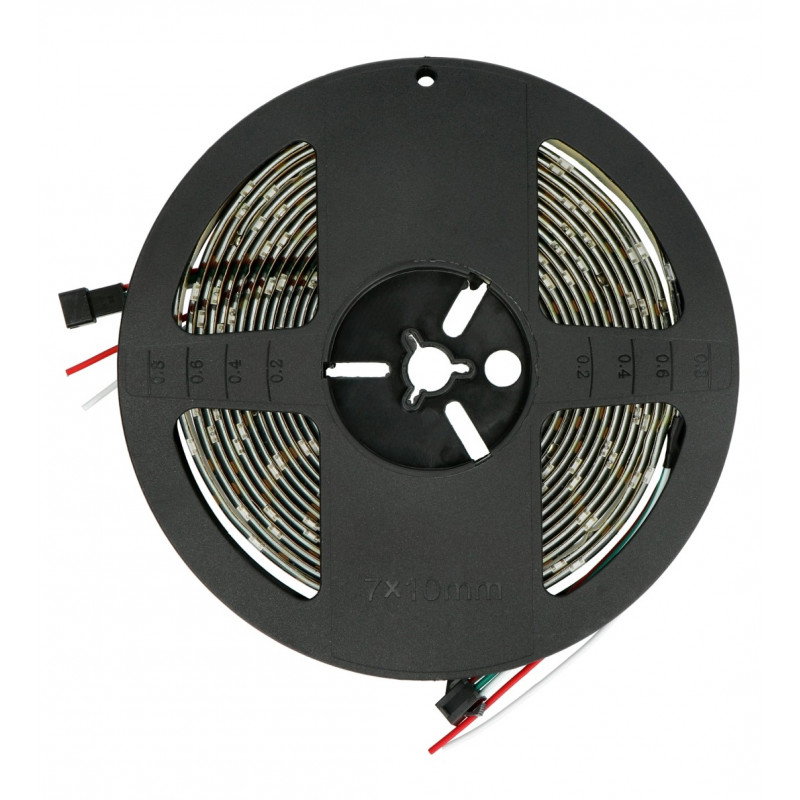 RGB-LED-Streifen WS2812B - digital, adressiert - IP65 30 LED/m, 9W/m, 5V - 5m - schwarz
