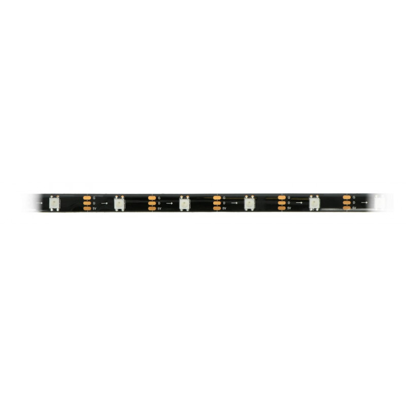 RGB-LED-Streifen WS2812B - digital, adressiert - IP65 30 LED/m, 9W/m, 5V - 5m - schwarz