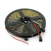 RGB-LED-Streifen WS2812B - digital, adressiert - IP65 60 LED/m, 18W/m, 5V - 5m - schwarz