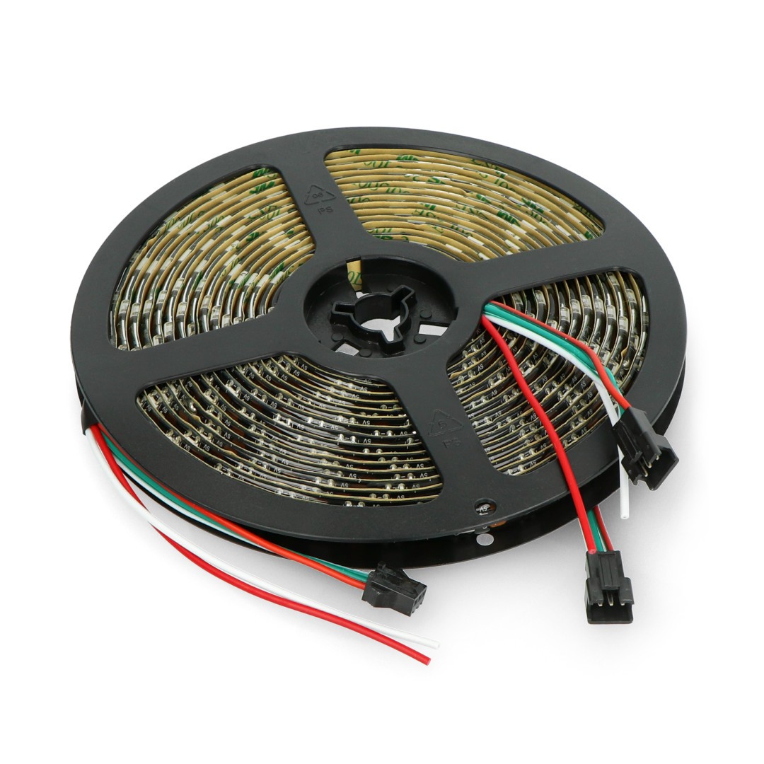 RGB-LED-Streifen WS2812B - digital, adressiert - IP65 60 LED/m, 18W/m, 5V - 5m - schwarz
