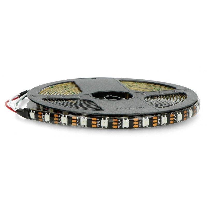 RGB-LED-Streifen WS2812B - digital, adressiert - IP65 60 LED/m, 18W/m, 5V - 5m - schwarz
