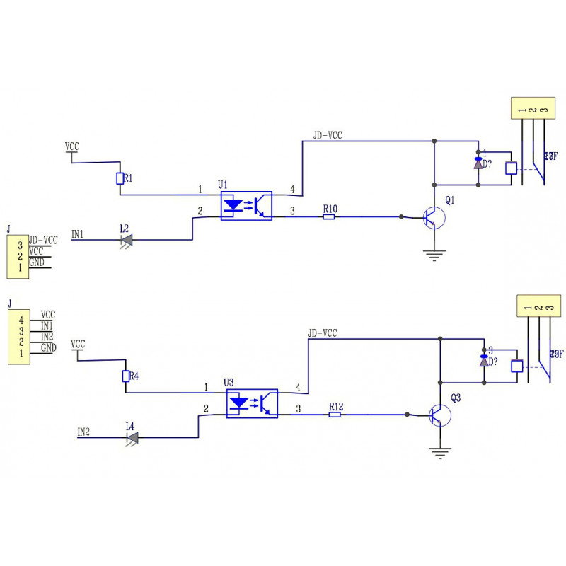 Relaismodul 2 Kanäle mit Optoisolation - 10A / 250VAC Kontakte