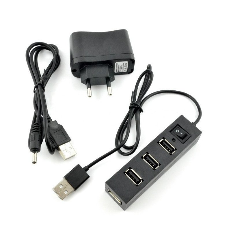 HUB USB 1.1 4-Ports mit Schalter + Netzteil 5V / 2,5A Botland