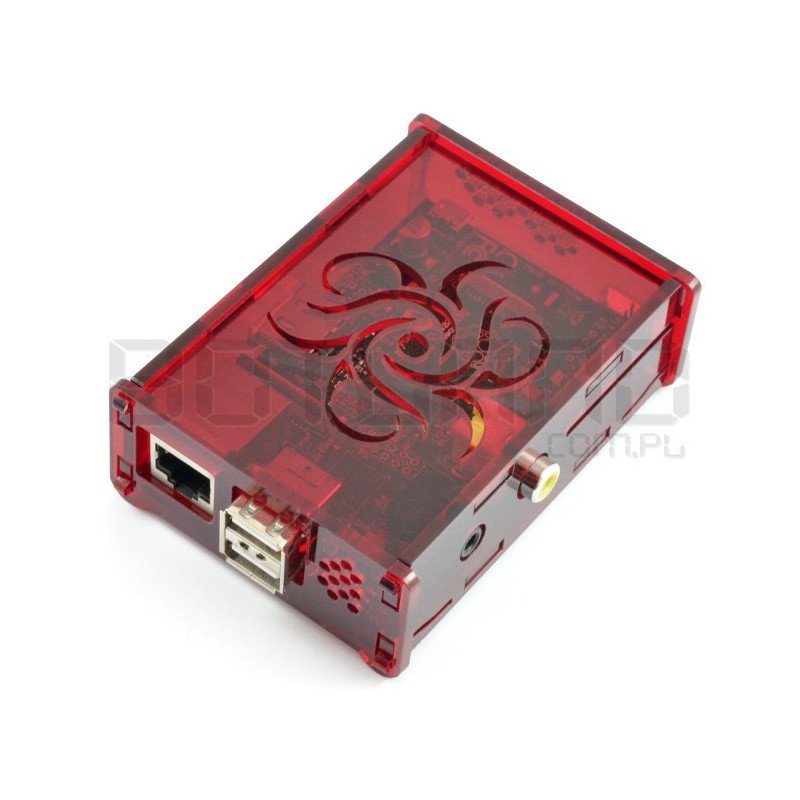 Raspberry Pi Model B Blumengehäuse - transparent rot
