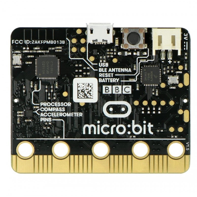 Micro: bit Go - Lernmodul, Cortex M0, Beschleunigungsmesser, Bluetooth, 5x5 LED-Matrix + Zubehör