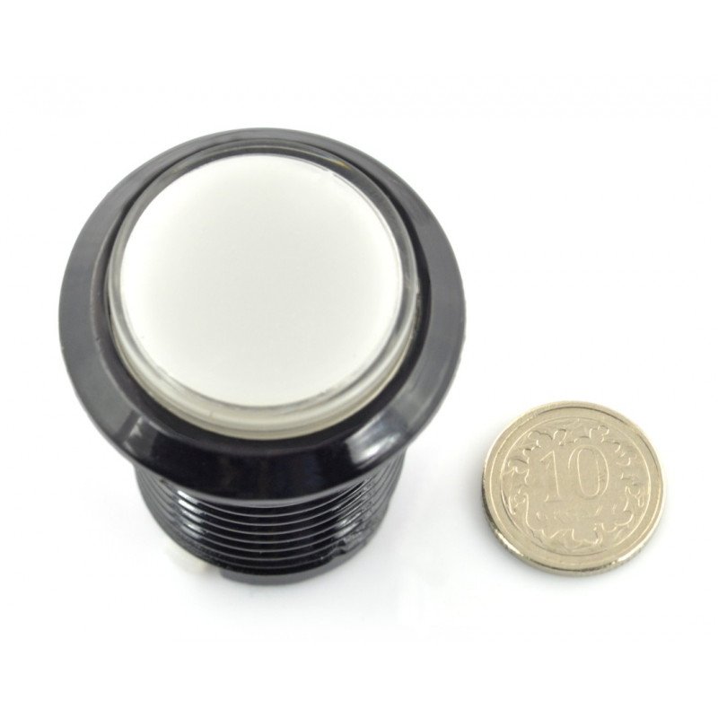 Arcade Push Button 3,3 cm - schwarz mit weißer Hintergrundbeleuchtung