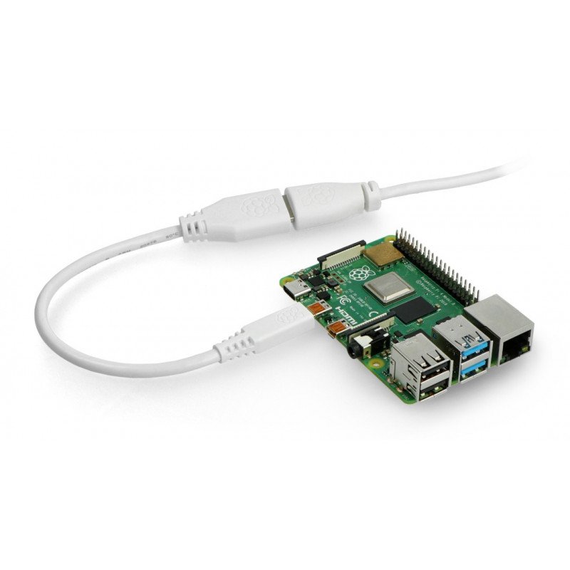 MicroHDMI - HDMI-Adapter original für Raspberry Pi 4B - 235 mm - weiß