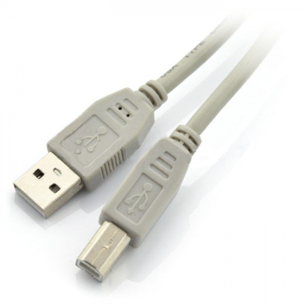 USB A - B Kabel - 1,8 m - grau