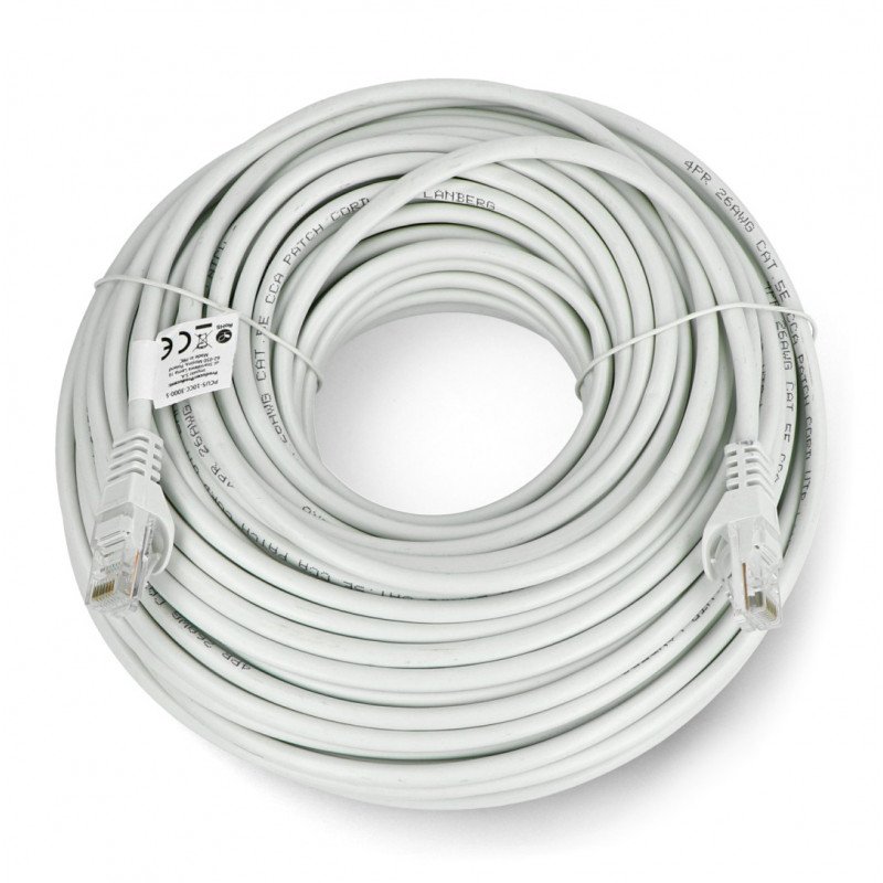 Lanberg Ethernet-Patchkabel UTP 5e 30 m Fluke bestanden – grau