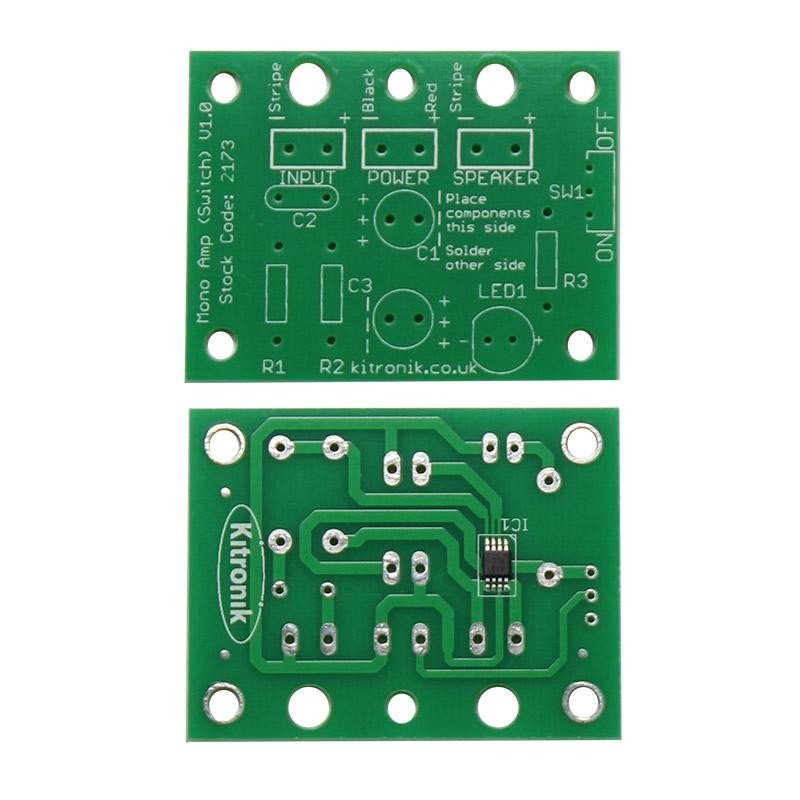 Mono-Verstärker-Kit - ein Satz Mono-Verstärker mit Netzschalter und LED-Dioden - Kitronik 2173