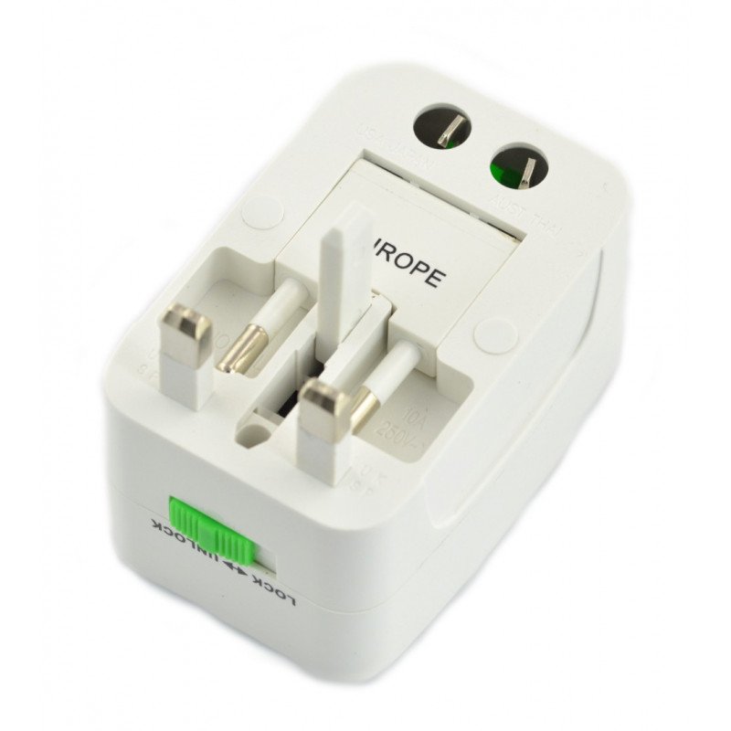 Universalstecker an die Steckdose - All-in-One-Adapter