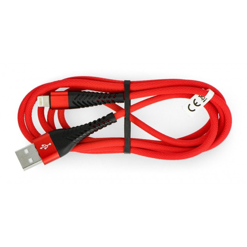 Kabel eXtreme Spider USB A - Lightning für iPhone / iPad / iPod 1,5 m - rot