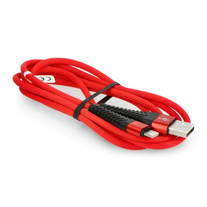 Kabel eXtreme Spider USB A - Lightning für iPhone / iPad / iPod 1,5 m - rot