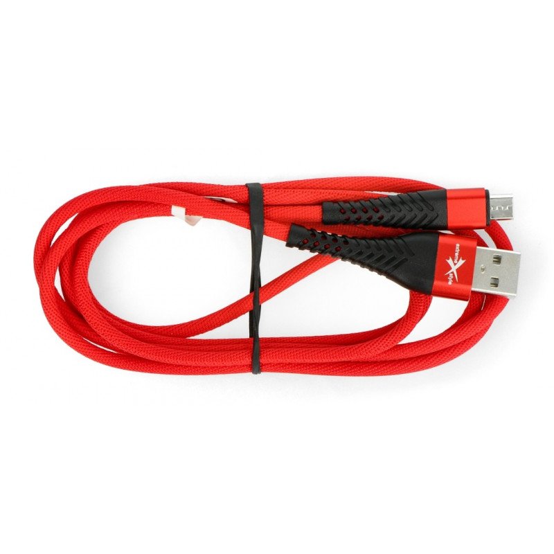 MicroUSB-B-Kabel - A eXtreme Spider - 1,5 m - rot