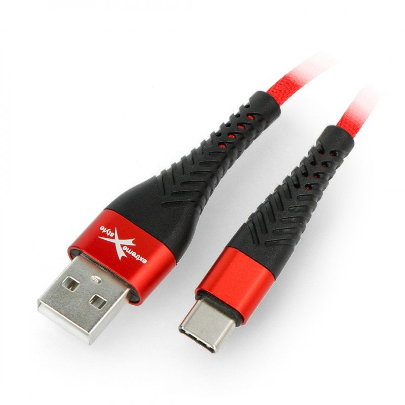 Kabel eXtreme Spider USB A - USB C - 1,5 m - rot