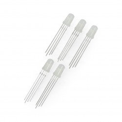 LED 5 mm RGB matt, gemeinsame Kathode – 5 Stück