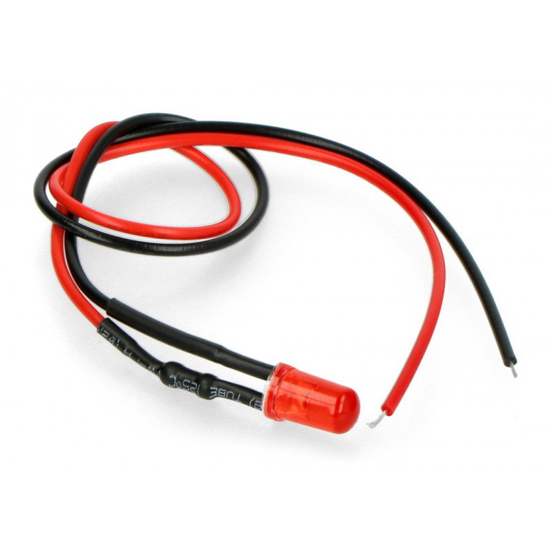 5mm 12V LED mit einem Widerstand und einem Draht - rot