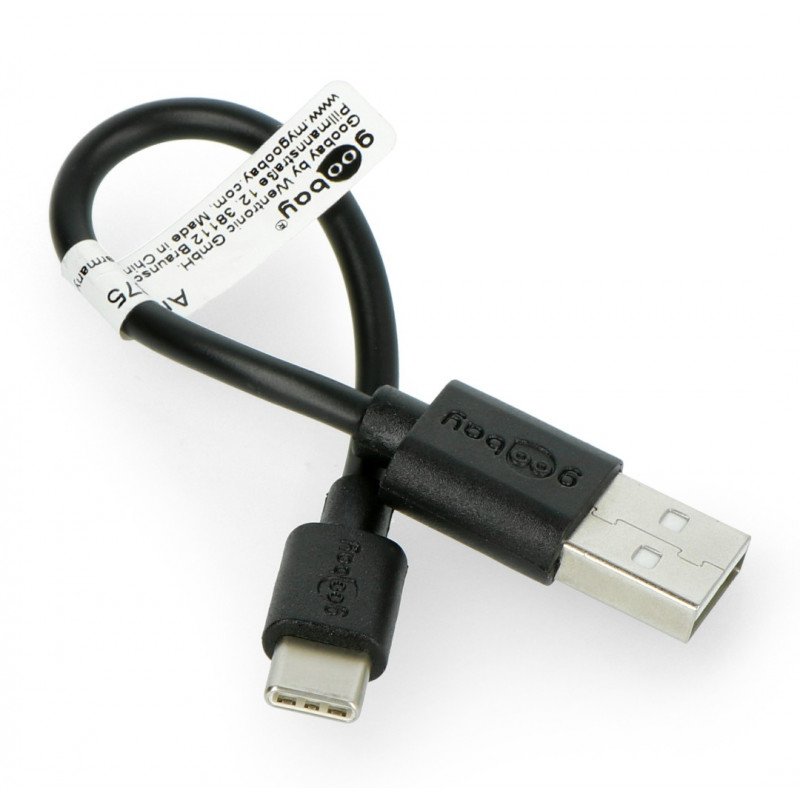 Goobay USB-C Lade- und Synchronisierungskabel 0,1m schwarz