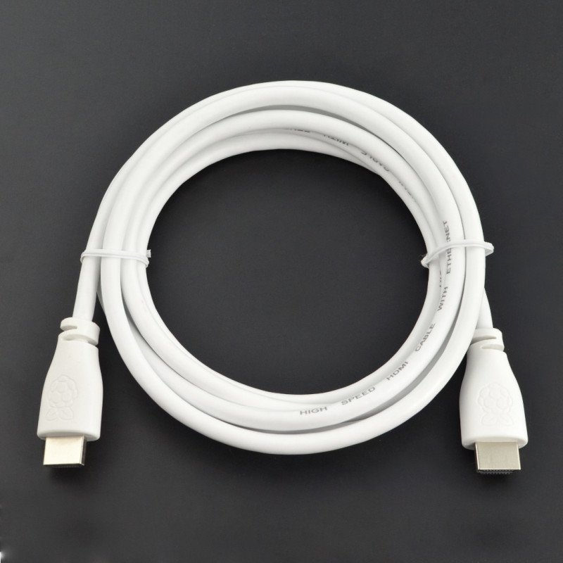 HDMI 2.0-Kabel – 1 m lang – offiziell für Raspberry Pi – weiß