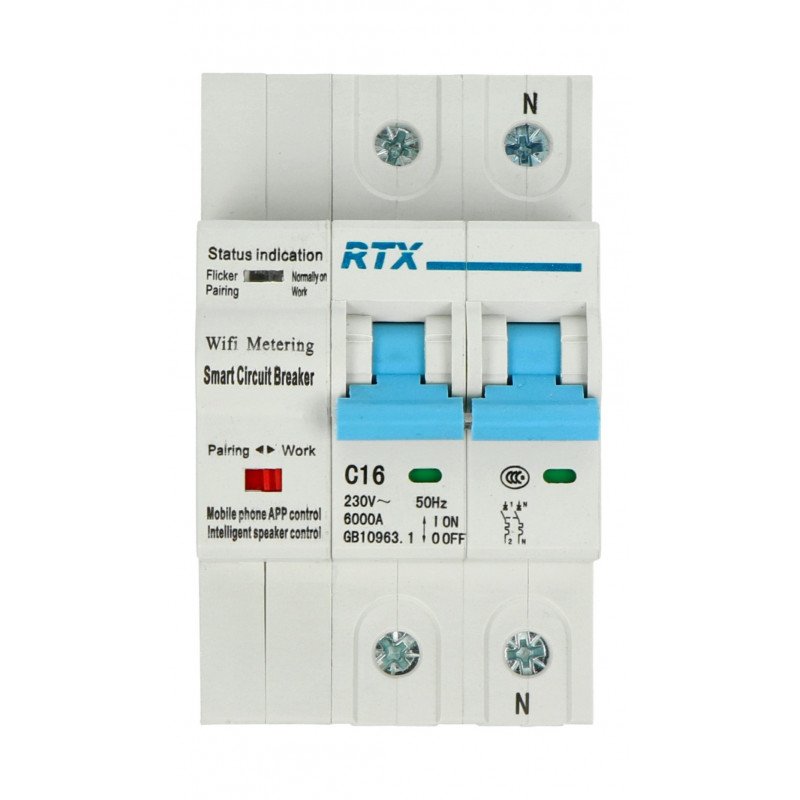 WiFi-Netzschalter Tuya RTX CB16 2P 2x 16A