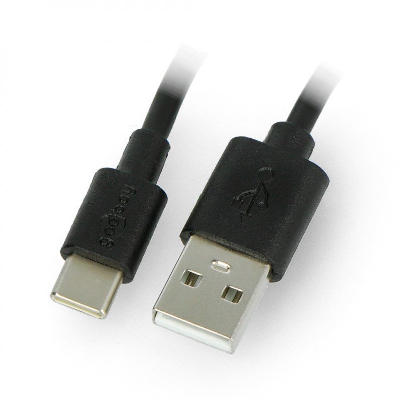 Goobay USB A 2.0 - USB C schwarzes Kabel - 0,5 m