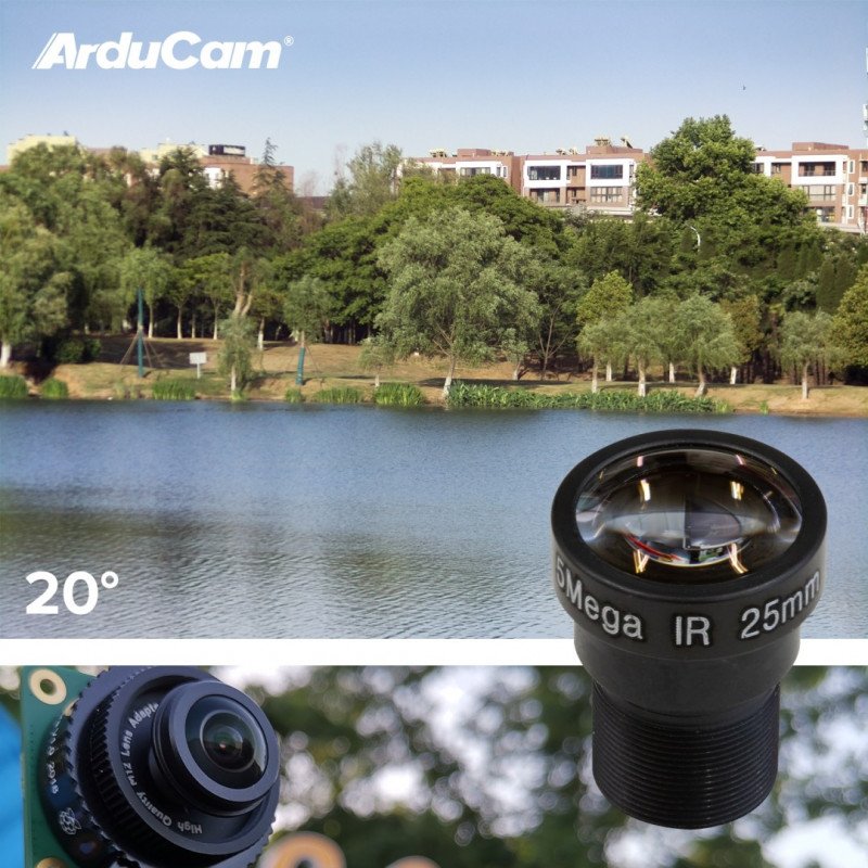 Set aus M12 20° - 180° Objektiven für Raspberry Kamera + CS und C-CS Adapter - 5 Stk.