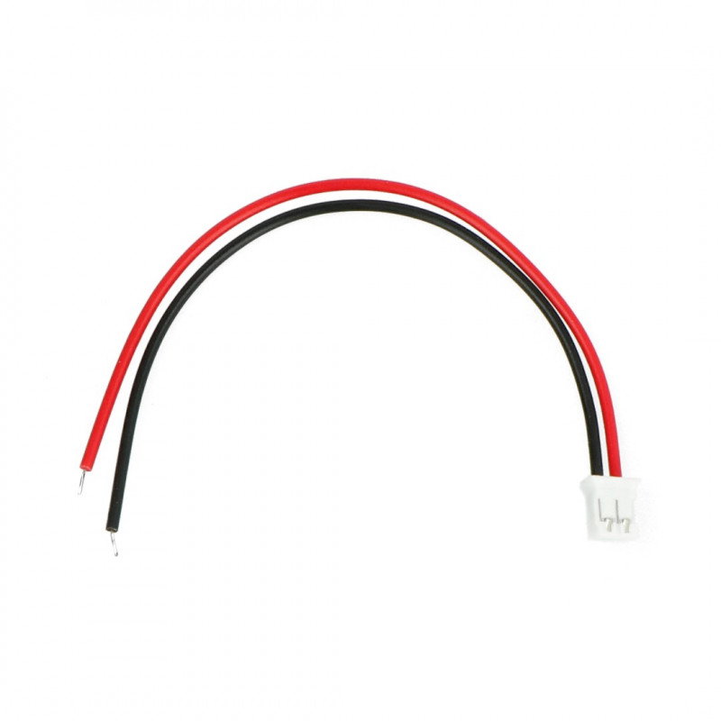 Gerader 2-poliger JST-Stecker, 2,0-mm-Raster mit einem Draht