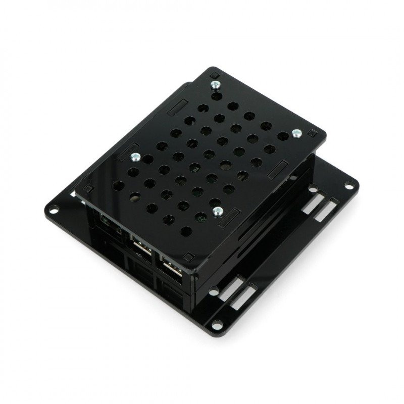 Raspberry Pi Model 3B+ / 3B / 2B VESA v2 Gehäuse zur Montage am Monitor -  schwarz