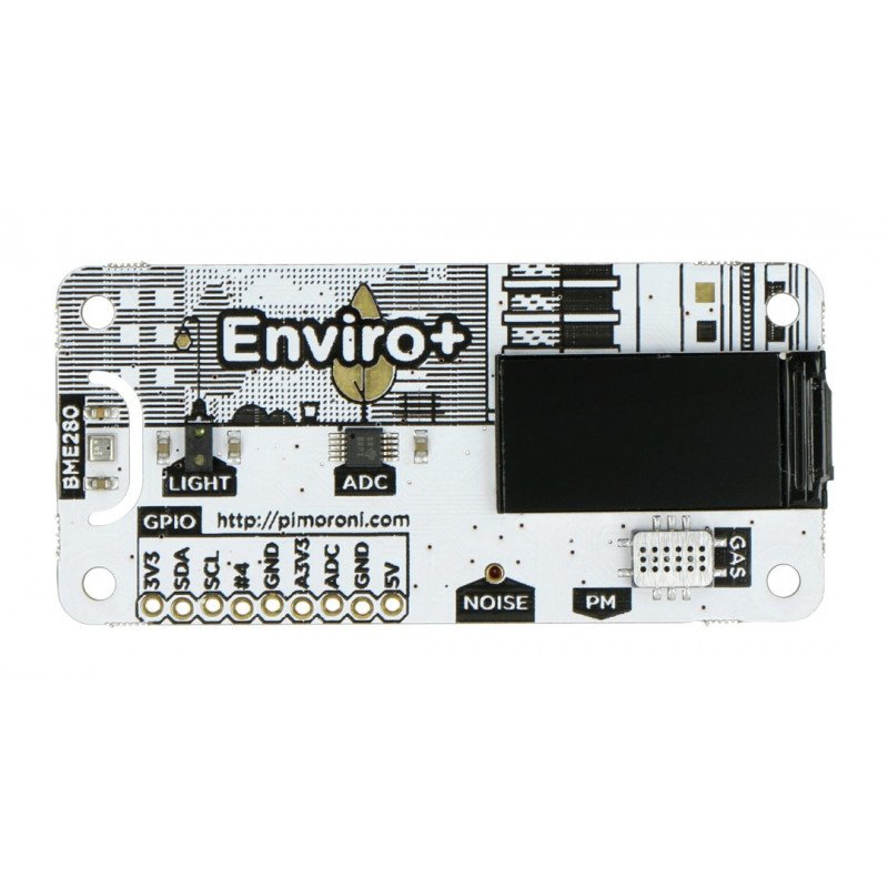 Enviro pHAT – Temperatur, Feuchtigkeit, Druck, Licht, Gassensor, ADC mit Mikrofon – Overlay für Raspberry Pi