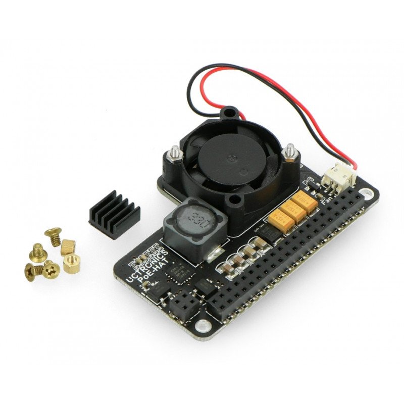 UCTRONICS Mini PoE Hat - PoE-Leistungsmodul für Raspberry Pi 4B/3B+/3B+ Lüfter