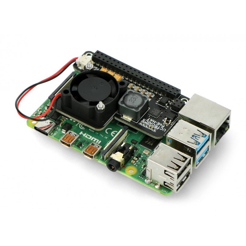 UCTRONICS Mini PoE Hat - PoE-Leistungsmodul für Raspberry Pi 4B/3B+/3B+ Lüfter
