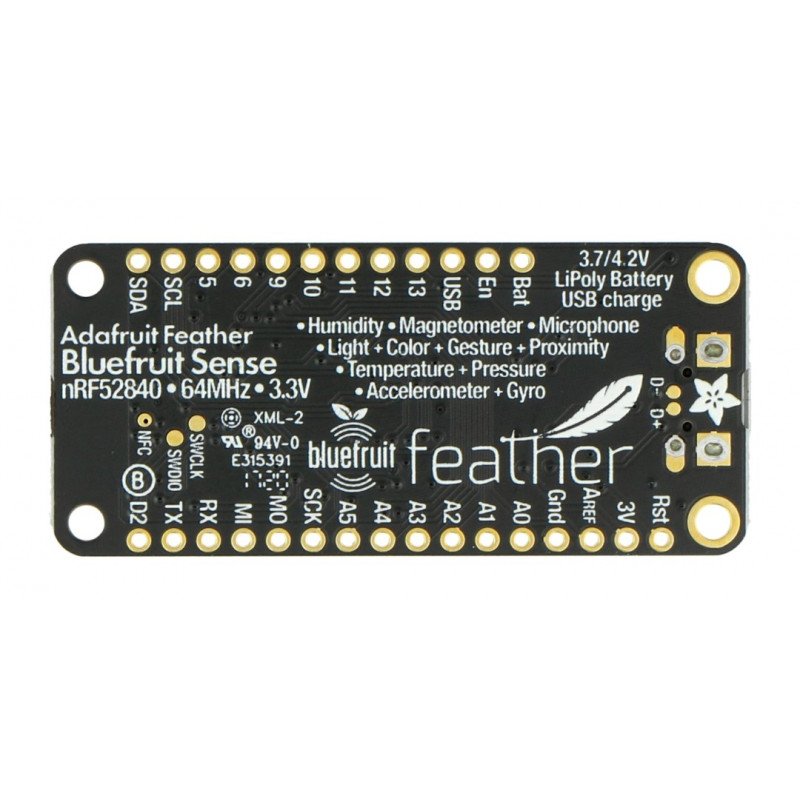 Feather nRF52840 Bluefruit LE + Sensoren - kompatibel mit Arduino - Adafruit 4516
