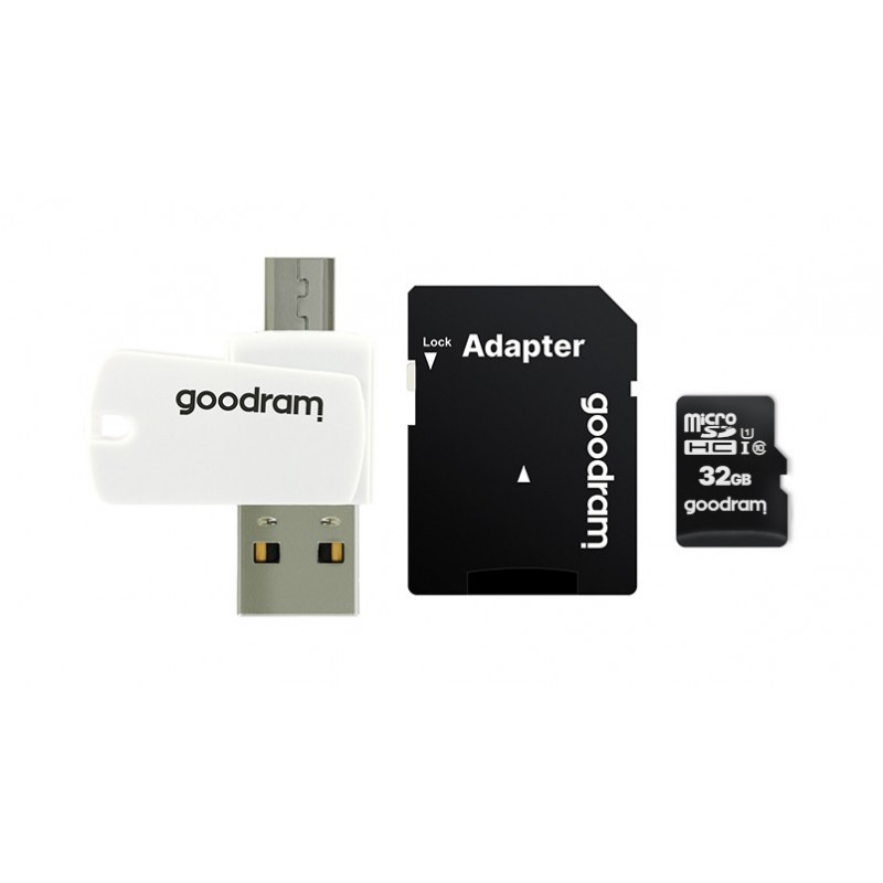 Goodram All in One - 32 GB Class 10 Micro SD / SDHC-Speicherkarte + Adapter + OTG-Lesegerät