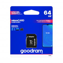 MicroSD Speicherkarte Goodram M1AA 64GB 100MB/s UHS-I Klasse 10 mit Adapter