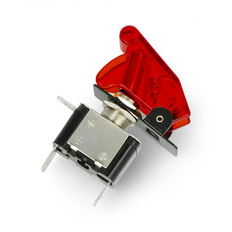 FLAT - Schalter aus Edelstahl Leuchtring rot 12V 20A Ty