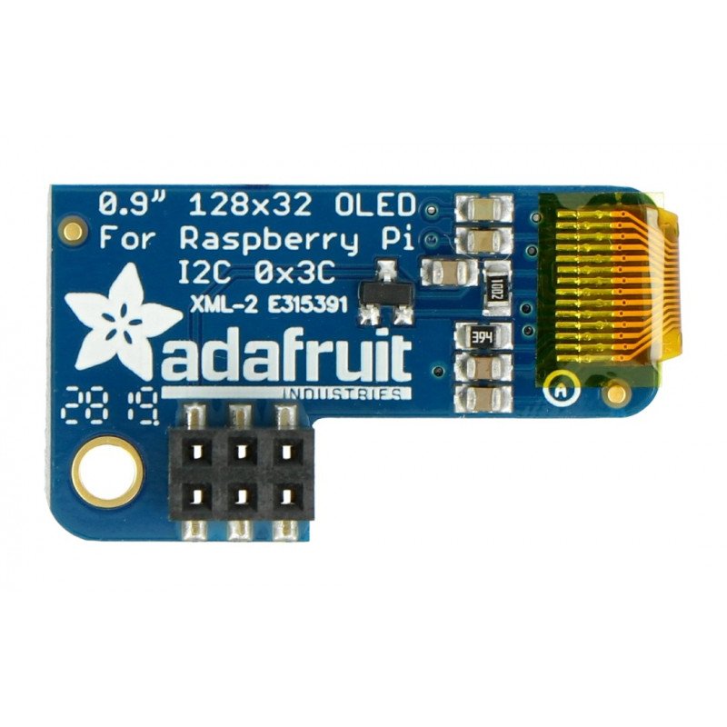 Adafruit PiOLED - OLED-Grafikdisplay 0,9 '' 128x32px I2C für Raspberry Pi