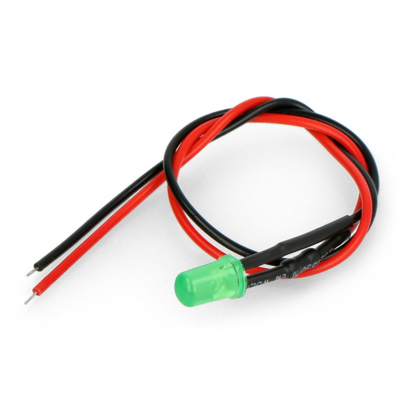 LED 5mm 12V grün mit einem Widerstand und einem Draht